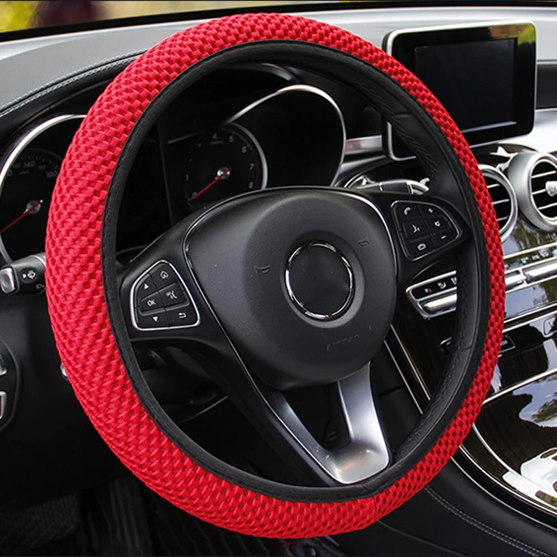 Car Steering Wheel Cover Breathable Anti Slip Steering Covers Suitable 37-38cm Auto steering wheel protective Decoration