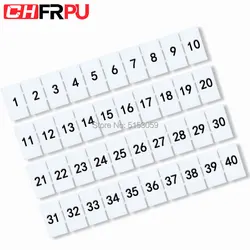10PCS ZB4 with the word and Blank printing type markers UK series Terminal with the number Din Rail Terminal Blocks Maker Strips