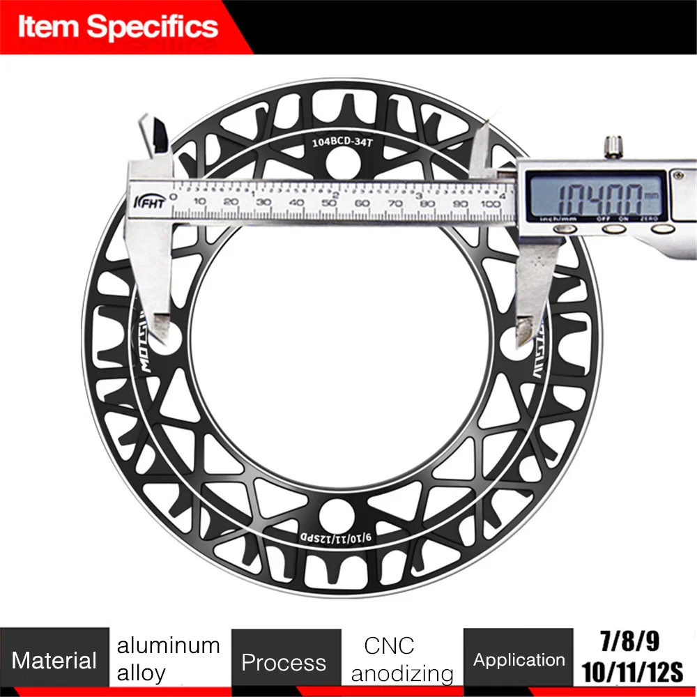 MOTSUV Bicycle 104BCD Crank Chainwheel 34T 36T 38T Integrated sprocket chainring with guard plate Protection Cover Bike Crankset