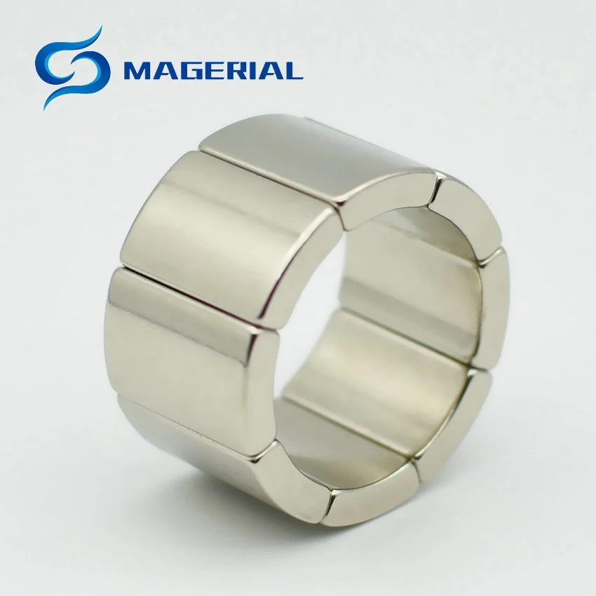 8pcs Grade N45H NdFeB Magnet Arc OD36xID28x45deg.x20 mm Motor magnet for generators wind turbine Neodymium Permanent Magnet