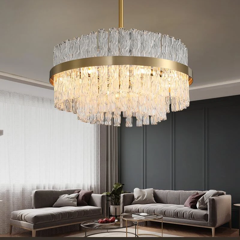 LED American crystal chandelier living room dining room bedroom lighting simple modern twist crystal decoration lamp