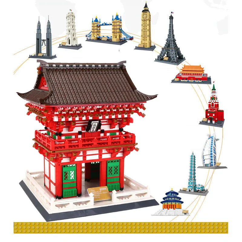 

Architecture Model Brick World Famous Building The Niomon Kiyomizu-dera Temple of Kyoto Educational Building Block Nio-Mon Gate