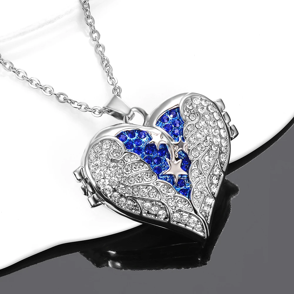 A Piece Of My Heart Lives In Heaven Crystal Inlay Cremation Jewelry For Ashes Keepsake Memorial Pendant Urn Necklace Dropshiping