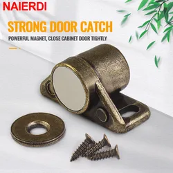 NAIERDI Strong Magnetic Cabinet Door Catches Silver Magnetic Cabinet Catches Powerful Magnet Door Closer Door Hardware