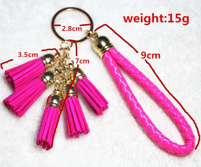 New 5 Suede Tassel Key Chain Golden Leather Key Ring Cute Big Pendant Bag Charming Car Key Holder Personality Gifts