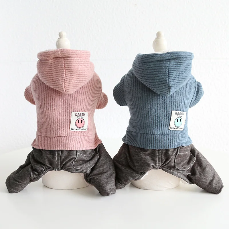 

Pet Dog Clothes Jeans Jumpsuit Winter Thicken Warm Puppy Overalls Pomeranian Poodle Suit Cat Boy Yorkshire Dogs Costumes Outfits