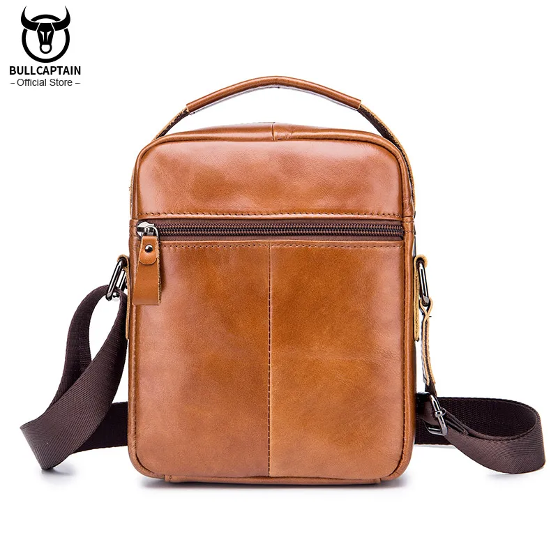 BULLCAPTAIN Genuine Leather Men\'s Crossbody Bag Business Fashion Men\'s High Quality Messenger Bag Bolsas Brand Fashion Handbag