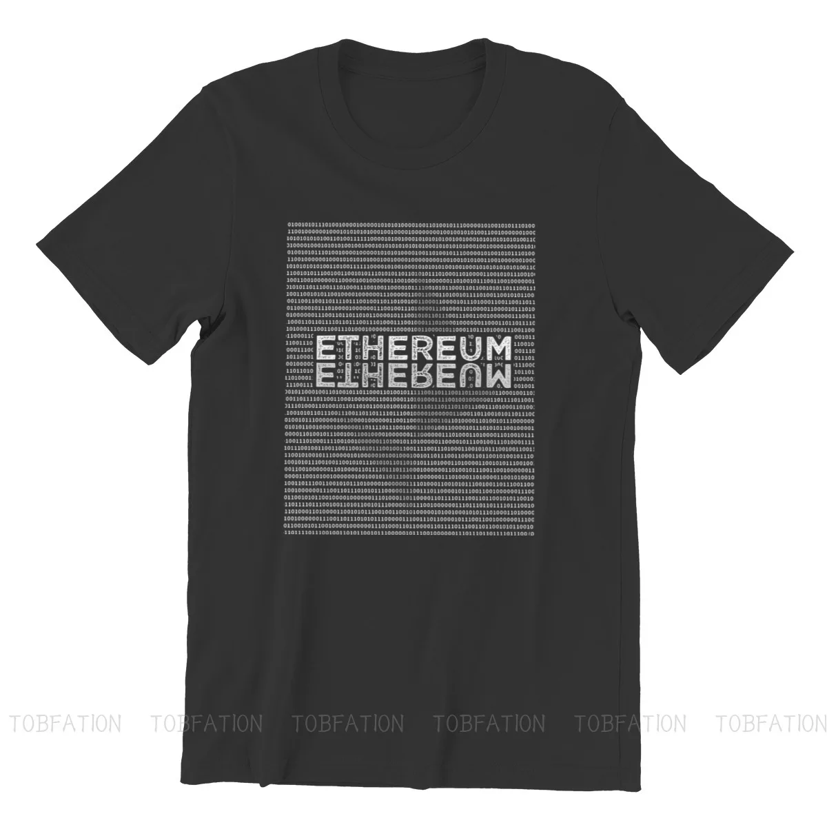 Crypto Cryptocurrency Ethereum Binary Rectangle Shaped T Shirt Classic Summer Cotton Men's Tops Harajuku O-Neck TShirt