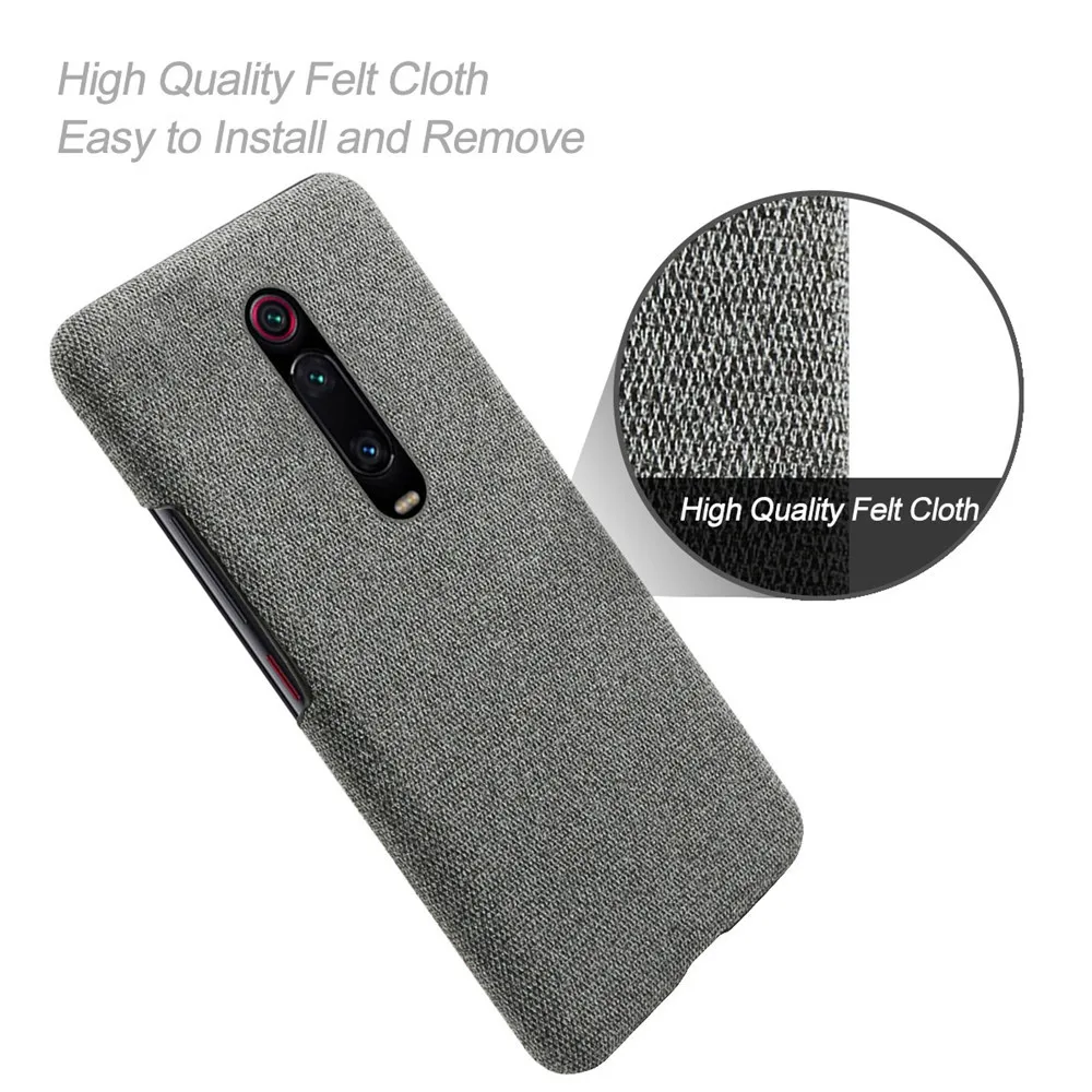 Slim Cloth Texture Fitted Cover For Xiaomi Mi 9t Pro Case Fabric Ultrathin Antiskid Capa for Xiomi Redmi K20 K 20 Pro mi 9 t pro