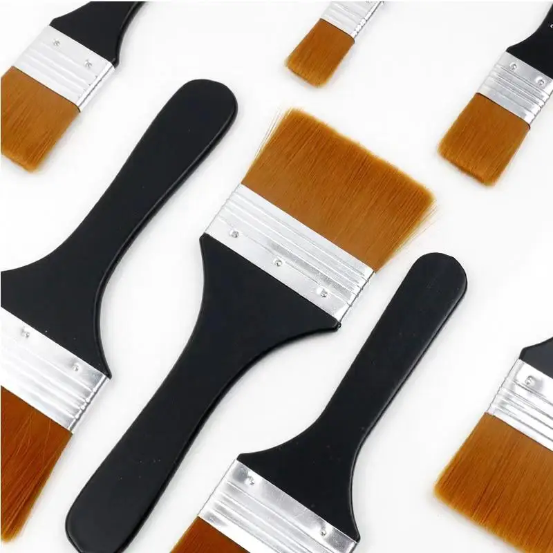 7styles Watercolor oil Art Paint Brush Nylon Hair painting art brush Easy To Clean wooden cleaning brush