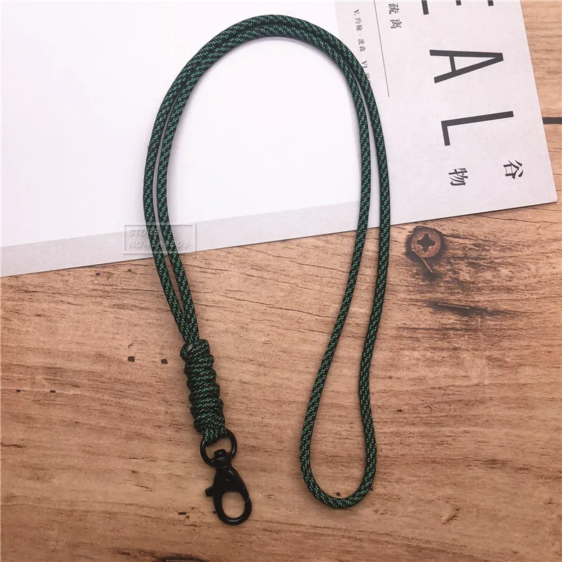 Outdoor Rock Climbing Metal Clip Parachute Cord Hanging Neck Rope Lanyard for Phone Camera USB Holder ID Card Badge Holder