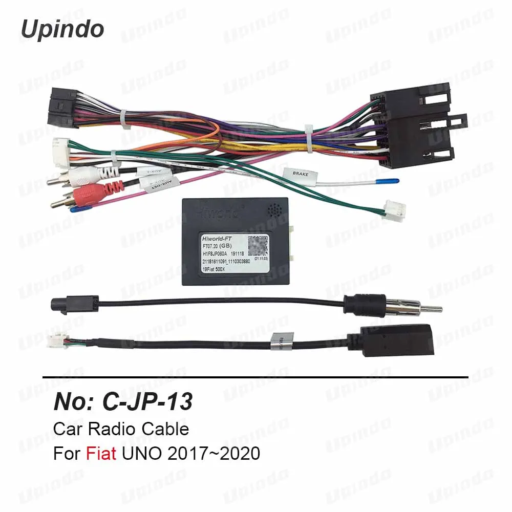 Car Radio Cable with CANBus Box  Adapter for Fiat UNO Wiring Harness Android Head unit Media Player Power Connector Socket