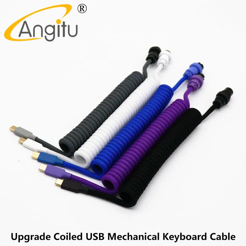 

Reversed Handmake PET Double Sleeved Mechanical Keyboard USB C Cable Type C Spiral Cable With GX16 Color Aviator
