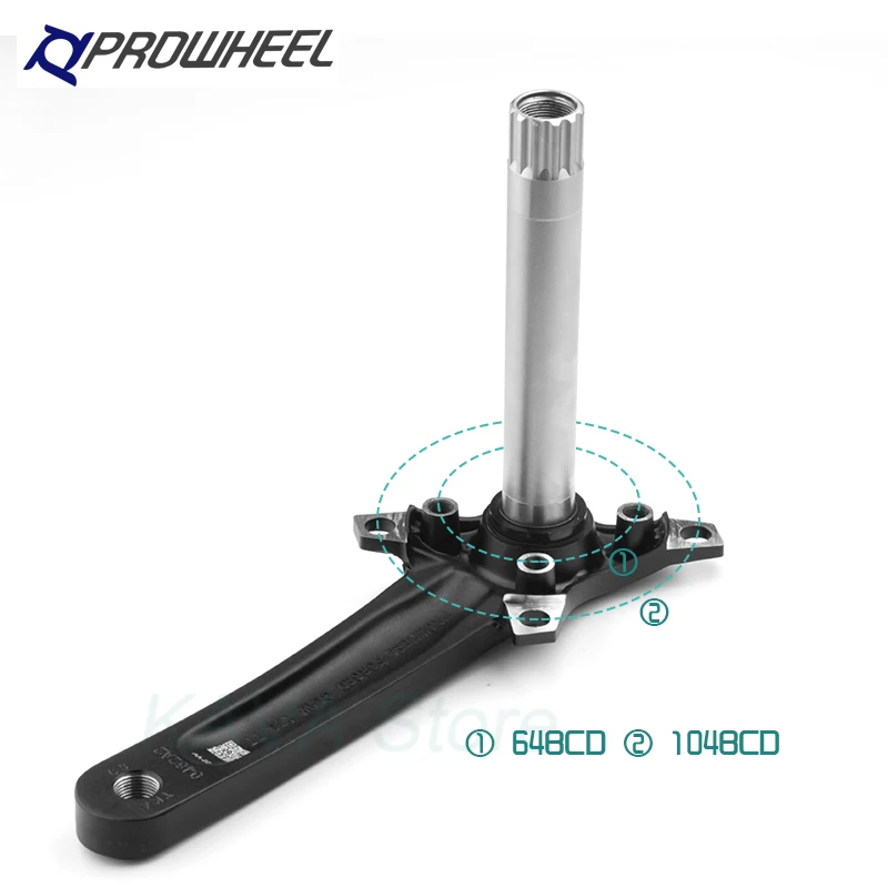 Prowheel Fatbike Crankset Claw-100/120 Snow Bike Crank Arm ebike Sprocket 104BCD Shaft 176/192mm Bottom Bracket BB100/120