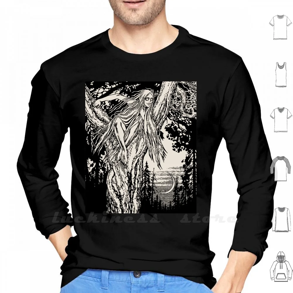 Rusalka Long Sleeve Men Teenage Baseball Shirt Rusalka Russalka Ivan Bilibin Puschkin Fantasy Slavian Slavic Mythology Myth