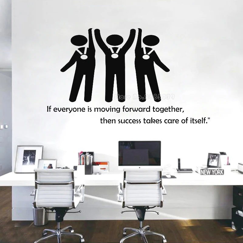 

Wall Decal Inspirational Text Teamwork Office Studio Interior Decor Wall Sticker Door Window Vinyl Stickers Art Wallpaper LL2534