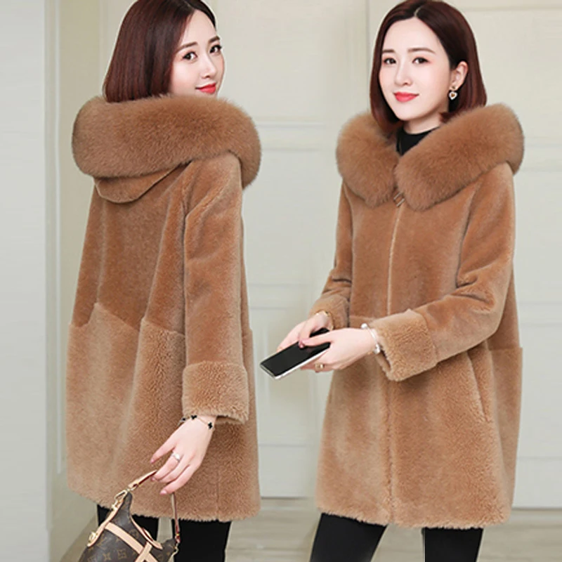 Faux Fur Particles Lamb Wool Velvet Coat Women's Mid-length 2024 New Autumn And Winter Coat Korean Loose Mink Velvet Coat