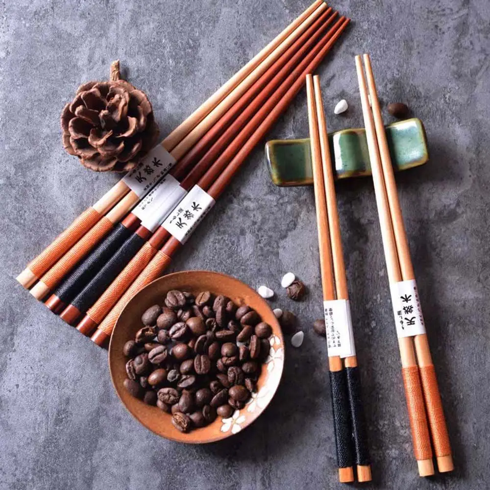 Natural Bamboo Wood Chopsticks Healthy Chinese Carbonization Reusable Kitchen Sushi Food Stick Tableware Sushi Chopstick