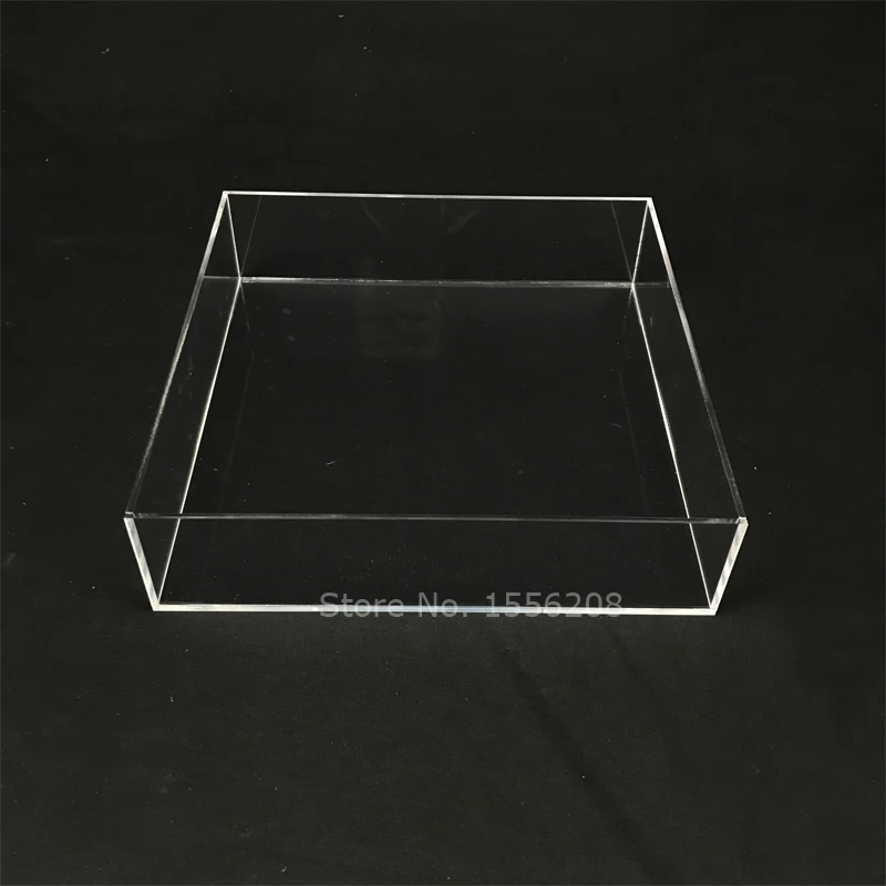 Square 250x250x60mm Clear Acrylic Storage Trays Without Handle For Beverage Fruit Cupcake Jewellery Accessories