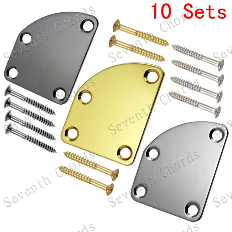 

10 Sets Unfilled Corner/Cutaway Type Neck Plate for Bass Guitar Connecting strengthen neck Joint plates (3 Color For Choose)