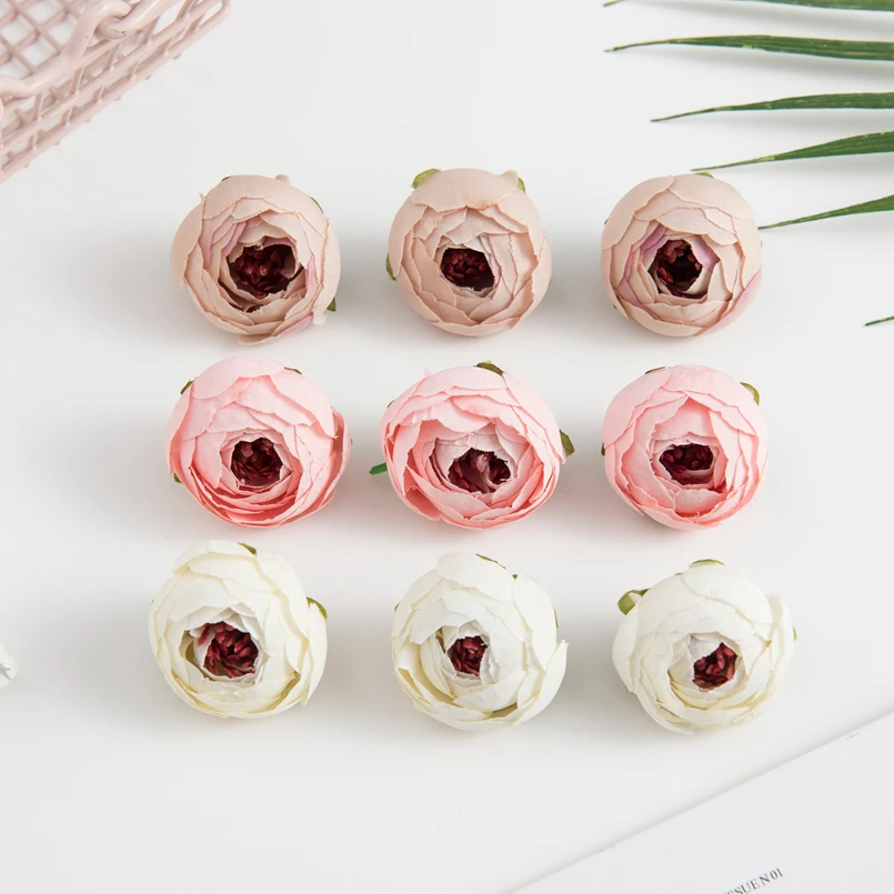 50/100 Stück Künstliche Blumen Seiden-Teerosen Knospen DIY Geschenke Süßigkeitenbox Weihnachtsdekoration für Zuhause Garten Hochzeitszubehör – Detail 3