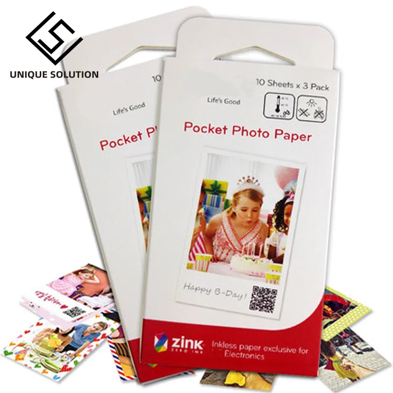 Zink-papel fotográfico para impresora móvil inteligente, papel fotográfico para LG PD221/PD251 PD233 PD239, 10-60 hojas, PS2203