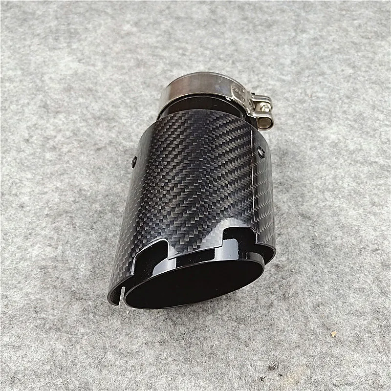 For Akrapovic Exhaust Pipe 304 Stainless Steel Carbon Fiber Glossy Black Muffler Tip For BMW BENZ AUDI MAZDA Exhaust Modified