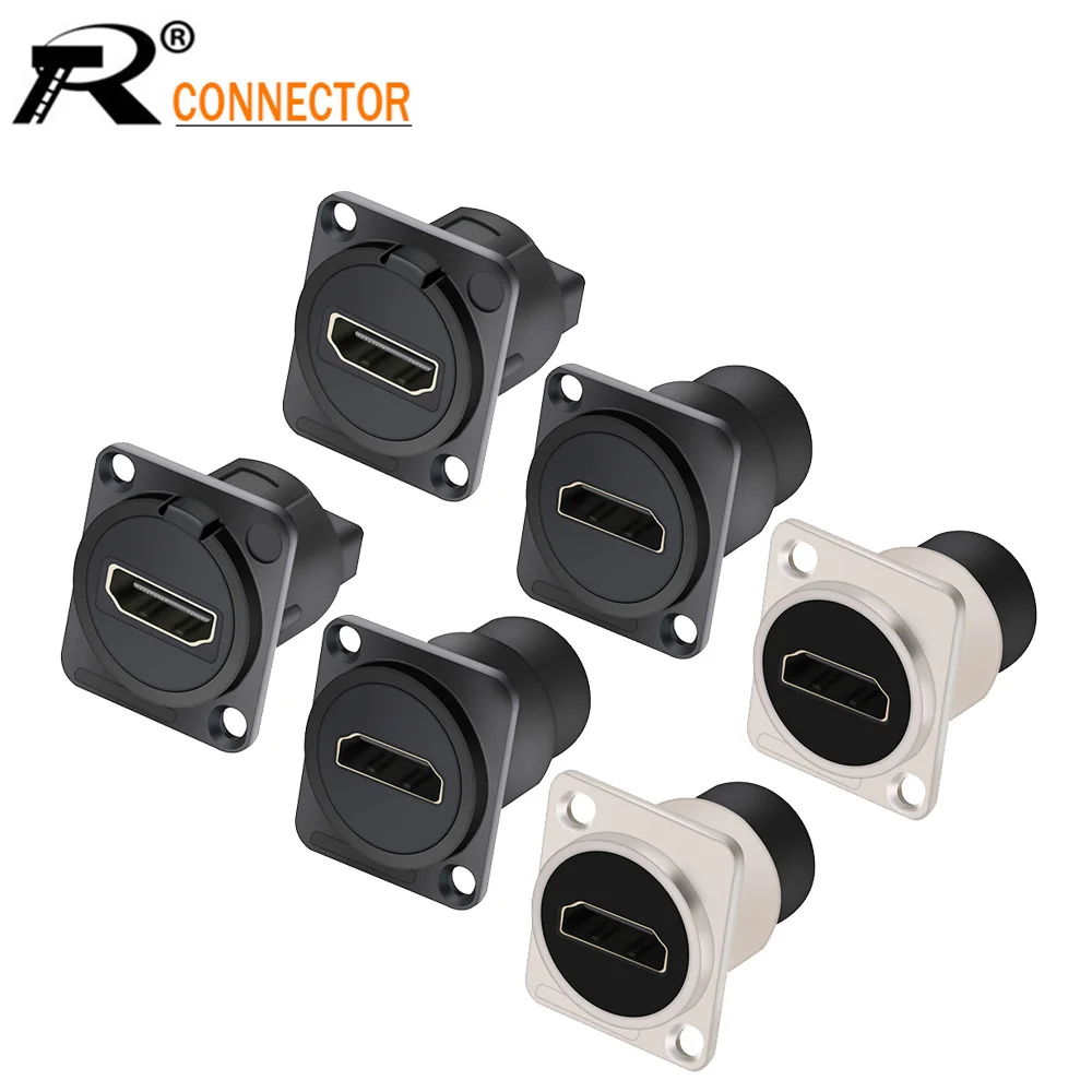 

4Pcs/Lot HDMI-Compatible D-Type Connector Extension Cable Adapter Panel Mount Chassis Connector Audio Female Module Socket