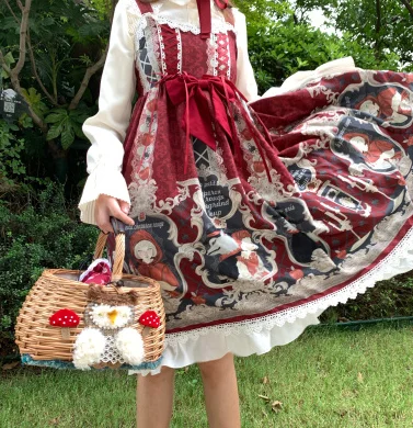 Księżniczka spotkanie przy herbacie słodka sukienka lolita retro miękka dziewczyna cosplay drukowanie JSK drukowanie bowknot vintage śliczne wysokiej talii JSK cos loli