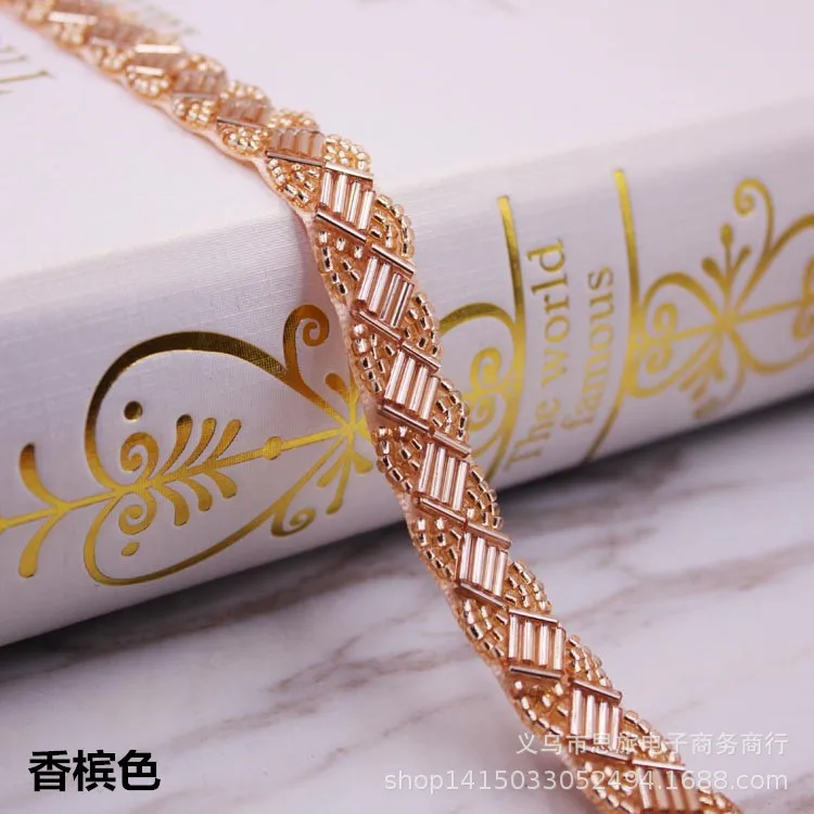 1Yard Pearl Beaded Lace Trim Mesh Lace Ribbon Fabric Clothes Decoration Wedding Dress Collar Sleeve Lace Applique DIY Crafts