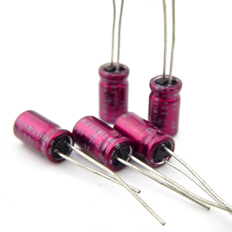 Hifi Elna Tím Áo Choàng Đỏ Silmic CE-BP (Rbs) 1UF 50V Âm Thanh Với Không Phân Cực Điện Phân Tụ Điện