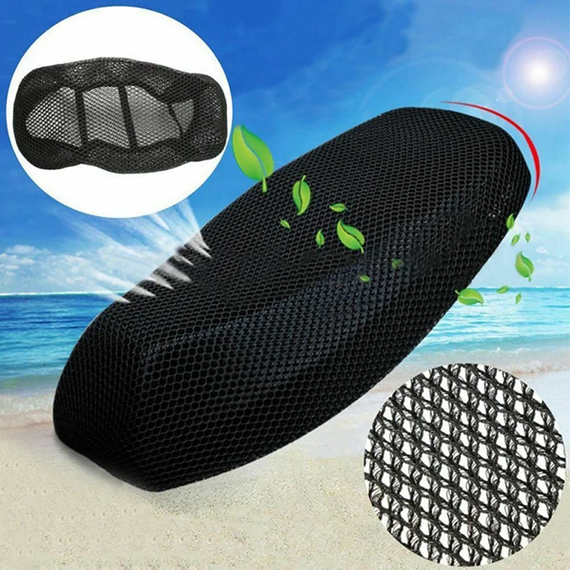 

Breathable Summer Cool 3D Mesh Motorcycle Moped Motorbike Scooter Seat Covers Cushion Anti-Slip cover Grid protection pad