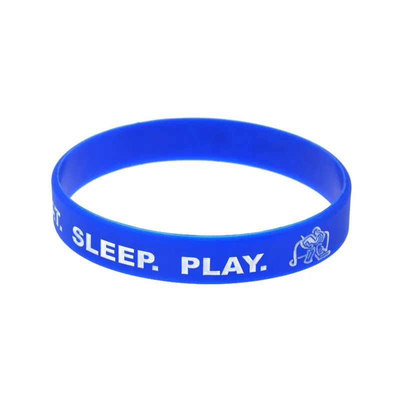 1 Stück/5 Stück „Eat Sleep And Play“ Silikon-Armband, Partygeschenk, Gummi-Armband, Erwachsenengröße – Detail 9