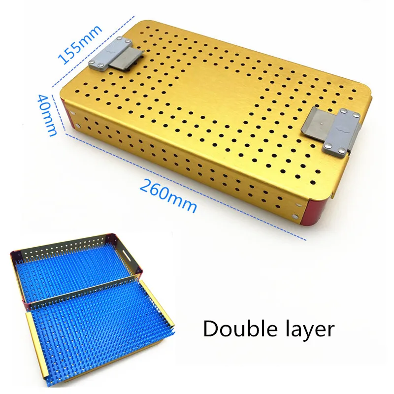 

Disinfection Box Double Layer Sterilization Tray Box Surgical Autoclavable Surgery Silicone Ophthalmic Microsurgical Instruments