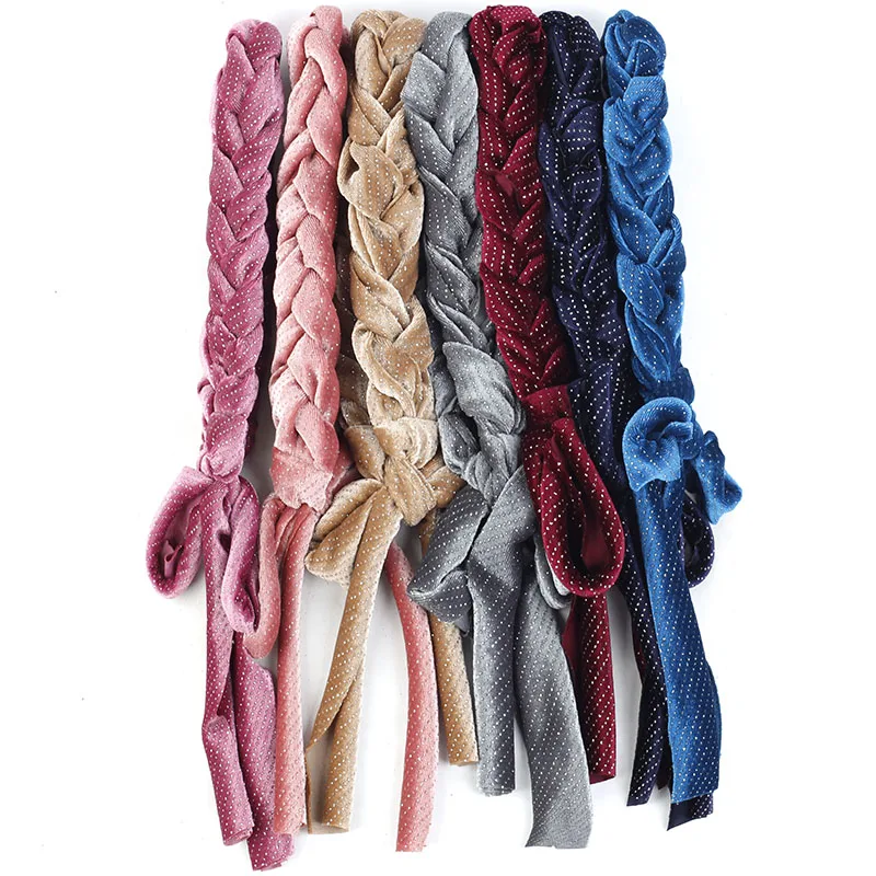 

Fashion Women Girls Braid Knitted Headband Hair Head Wrap Twist Hairband Elastic Bandage Handmade Turban Boho Headwear Accessory