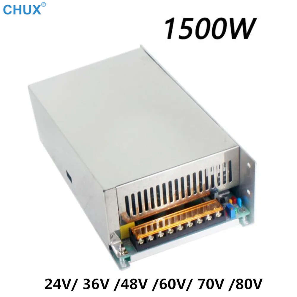 

CHUX 1500w Switching Power Supply 24v 36v 48v 60v 70v 80v Single Output ac dc 110V or 220V for LED Transformer strip SMPS