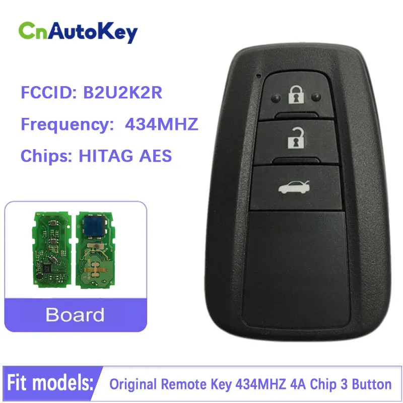 CN007131 Original Pcb Smart Remote AUTO Car Key Fob Folding For Toyota Corolla 434MHZ 4A Chip FCCID:B2U2K2R PN 61E466-0010