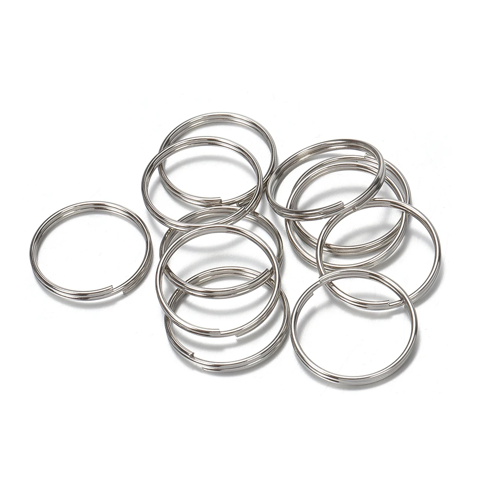 50pcs Metal Keyring Blank Circle for DIY Keychain Making