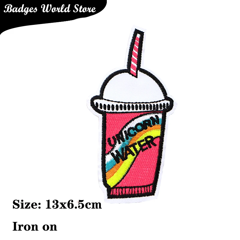 Cartoon Decorative Patch Lollipop Drink Food icon Embroidered Applique Patches For DIY Iron on Badges Stickers on the clothes