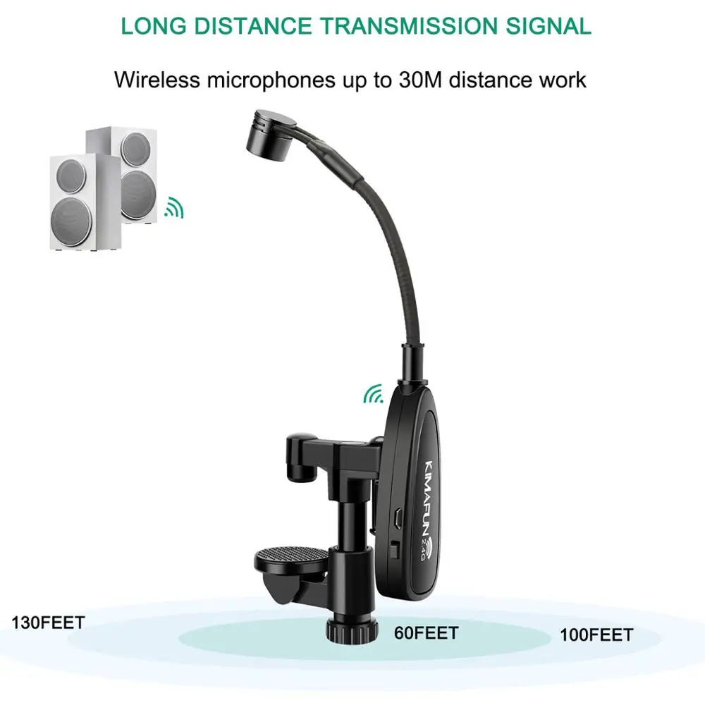 Imagem -02 - Kimagfun-microfone Profissional Gooseneck Violino Instrumento Condensador Musical 2.4g sem Fio