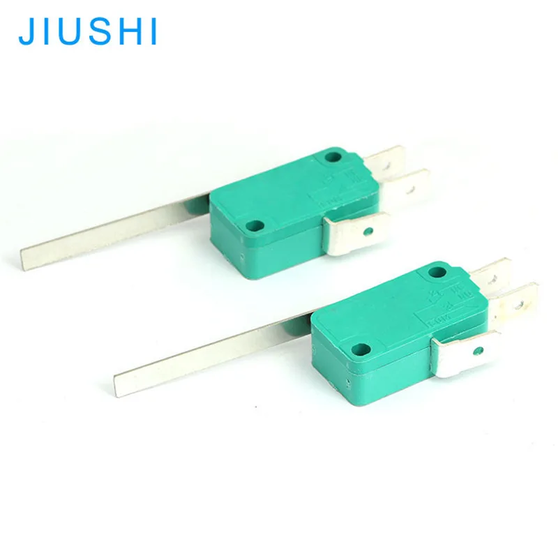 10pcs KW3-OZ KW7 long lever micro switch 3 pins 1NO 1NC 5A/10A 250VAC T85 16(6)A 250VAC green