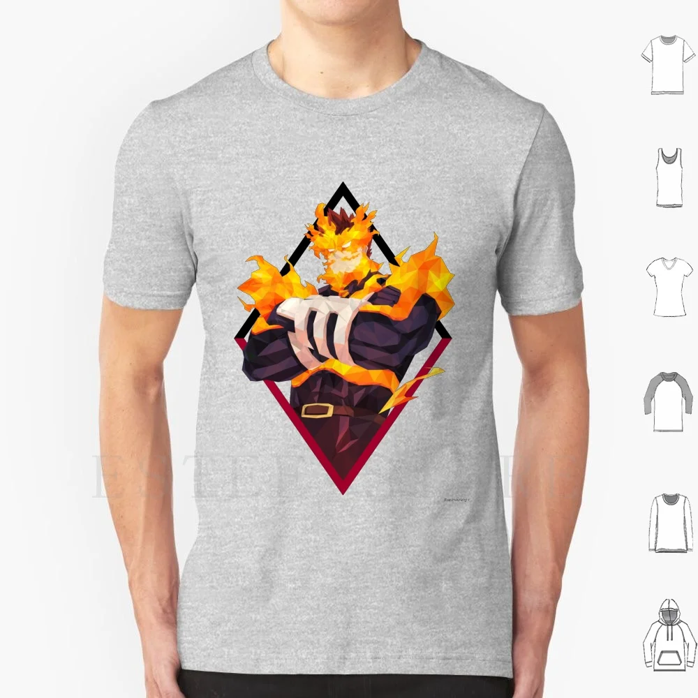 Футболка Endeavor мужская хлопковая, 6xl, с аниме рисунком Todoroki Mha Bnha Boku, без героев академии, Hellfire Thicc