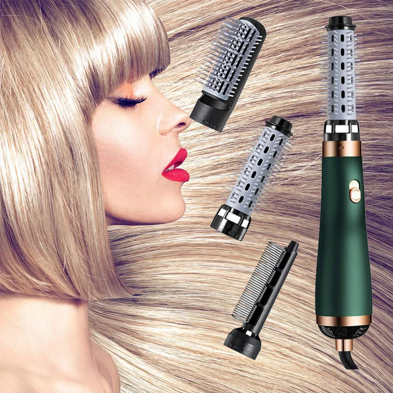 Professional 3in1 Hair Blow Comb Straightening Curling Electric Ionic Hot Air Dryer Detachable Hair Styling Brush Set