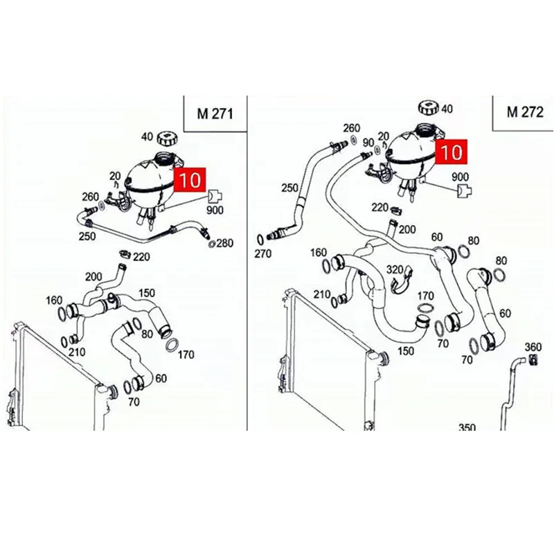 Koelvloeistof Reservoir Overloop Expansievat Voor Mercedes-Benz W204 W212 C180 C200 C280 E260 E300
