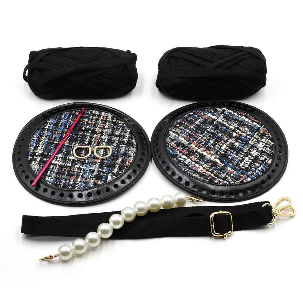 DIY Woven Bag Set Wool Bag Bottoms Handmade Handbag Shoulder Strap With Hardware Pearl Accessories for DIY Bag Backpack