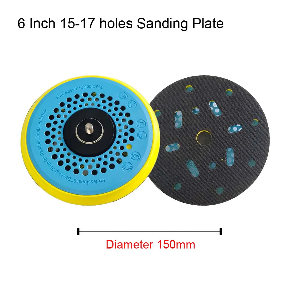 6 Inch Professional Backing Plate for Random Orbital Polisher 150mm Self Adhesive Back Plate with Heat Emission Holes