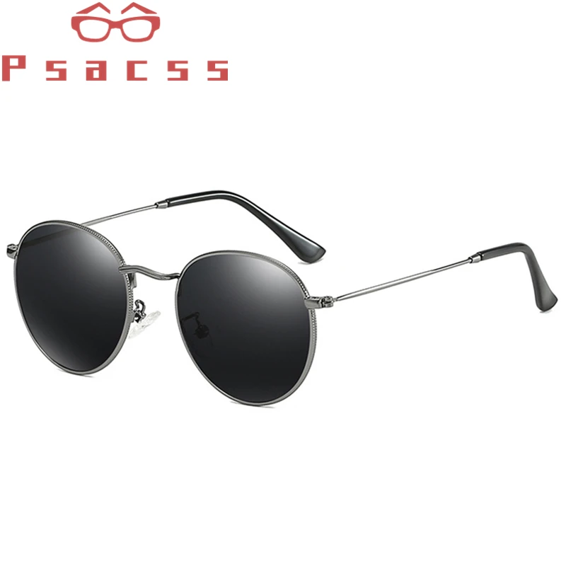 

PSACSS 2020 Polarized Round Sunglasses Women/Men Small Metal Frame Brand Designer Driver's Vacation Vintage Glasses Shades UV400