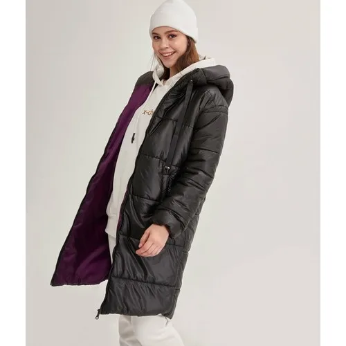 Candelabro con capucha para mujer, abrigo negro