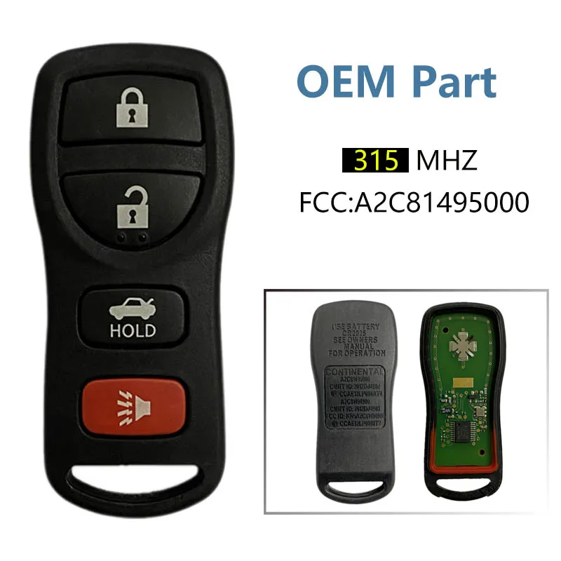 

CN027071 Original 4 Button Remote Key For N-ssan With 315mhz A2C81495000 CMIT ID 2012DJ4902 12LP084AT4