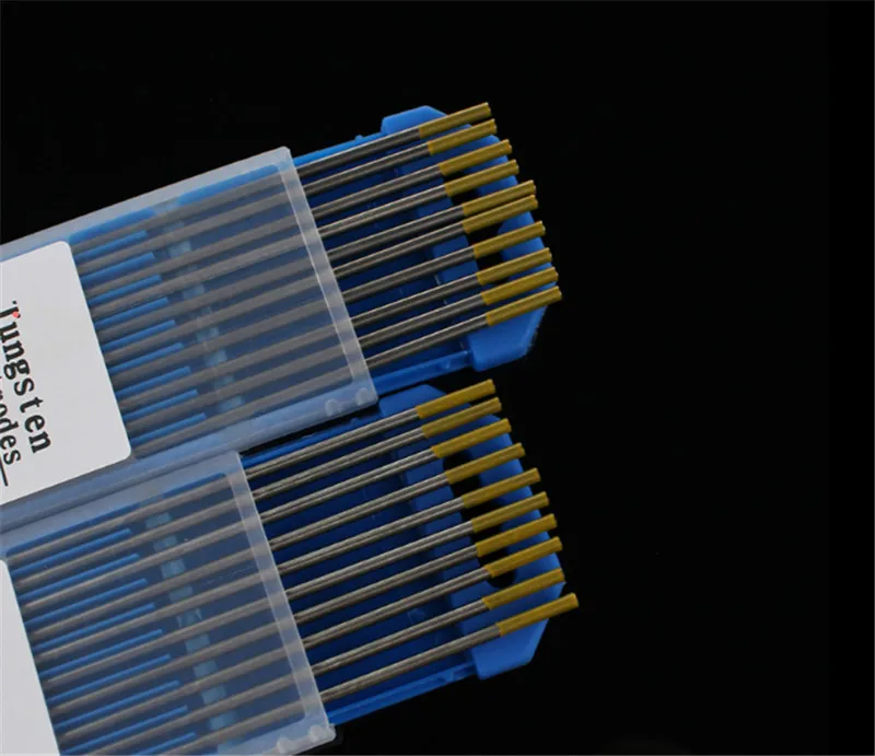 WL15 10Piece Gold Color2.4mm*150mm(Approx.3/32''x6'')Lanthanated Tungsten Electrode Head Tungsten Needle/Rod For Welding Machine